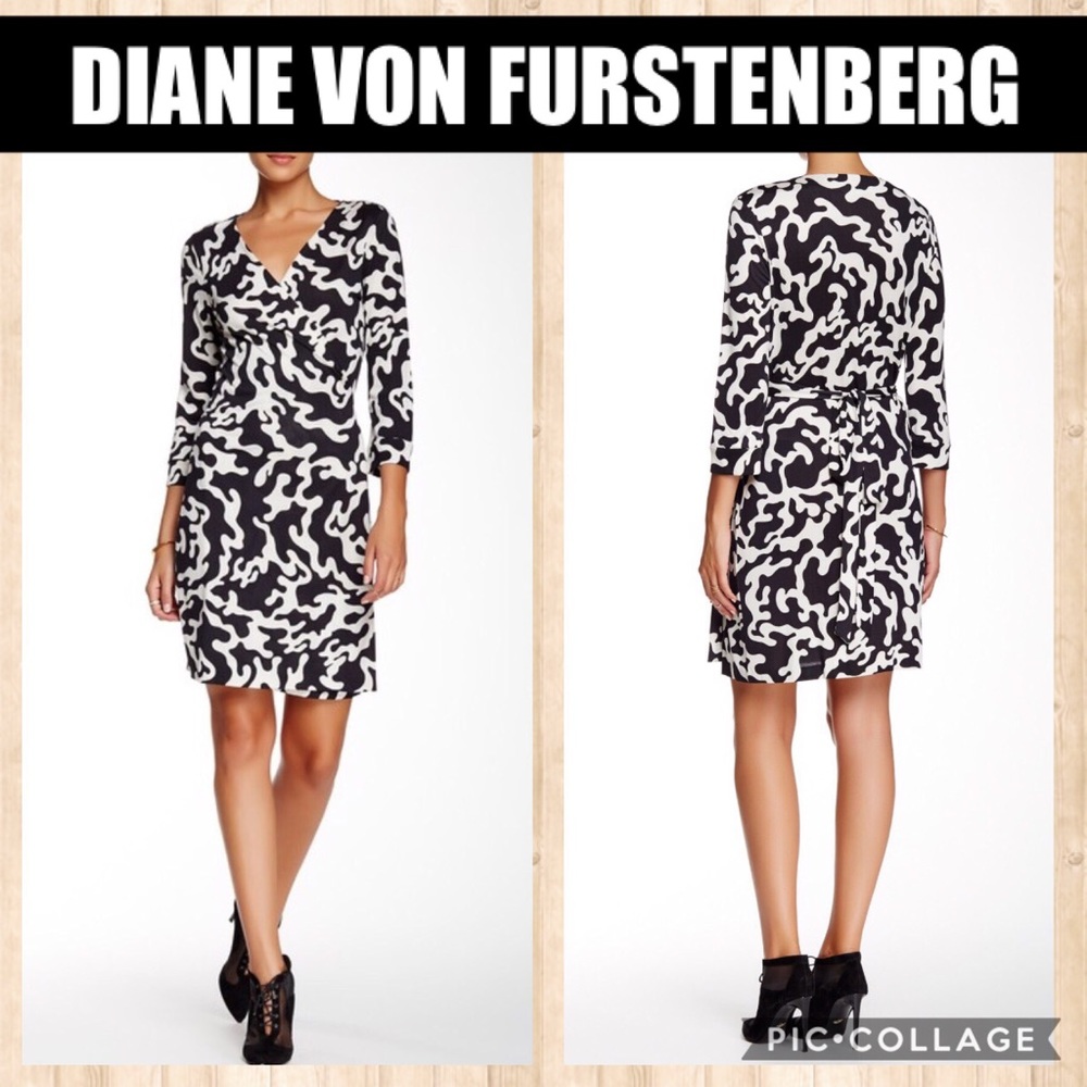 DVF Camo New Julian Two Silk Jersey Wrap Dress